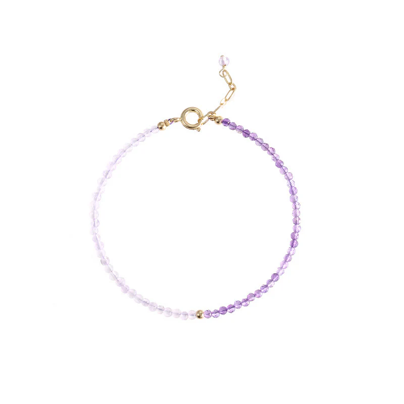 Bracciale Buddha Stones 2,5 mm Ametista naturale Perline ultrasottili Rame placcato oro 14k Inner Peace - Image 13