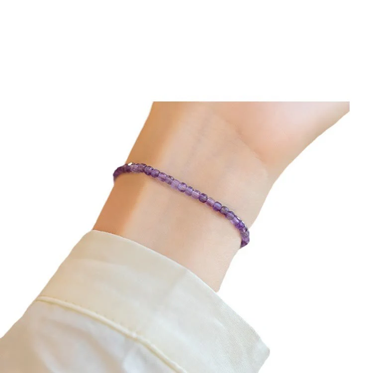 Bracciale Buddha Stones 2,5 mm Ametista naturale Perline ultrasottili Rame placcato oro 14k Inner Peace - Image 12