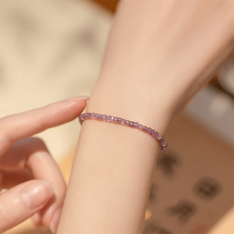 Bracciale Buddha Stones 2,5 mm Ametista naturale Perline ultrasottili Rame placcato oro 14k Inner Peace - Image 5