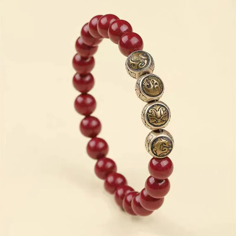 Bracciale Buddha Stones 925 Sterling Silver Cinnabar naturale Quattro Bestie Benedizione - Image 13