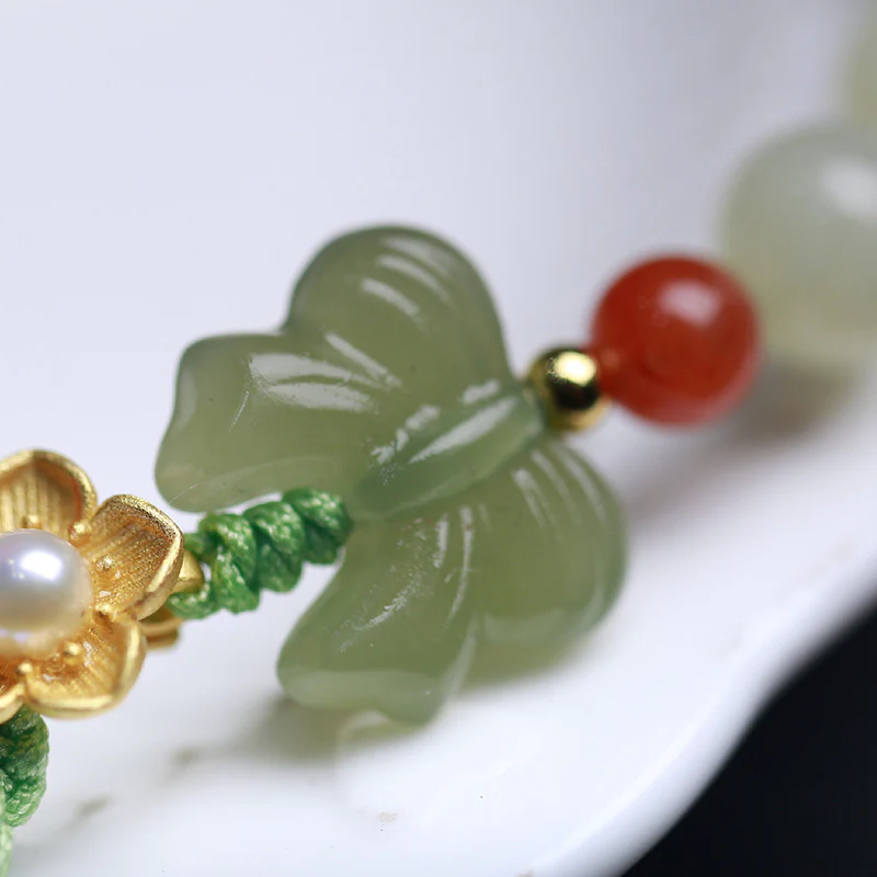 Bracciale Buddha Stones 925 Sterling Silver Jade Luck Flower Butterfly - Image 15