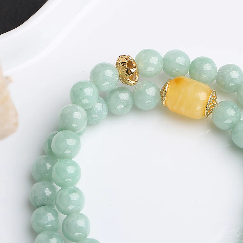 Bracciale Buddha Stones 925 Sterling Silver Jade Natural Ambra Butterfly Luck Abundance - Image 4