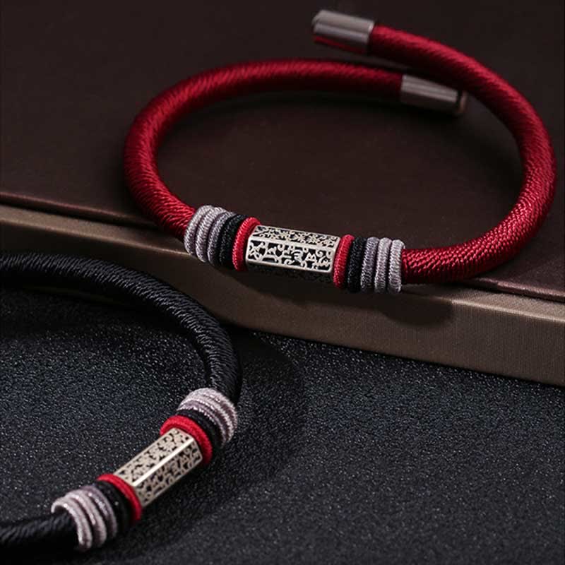 Bracciale Buddha Stones 925 Sterling Silver Om Mani Padme Hum Peace Red String - Image 14