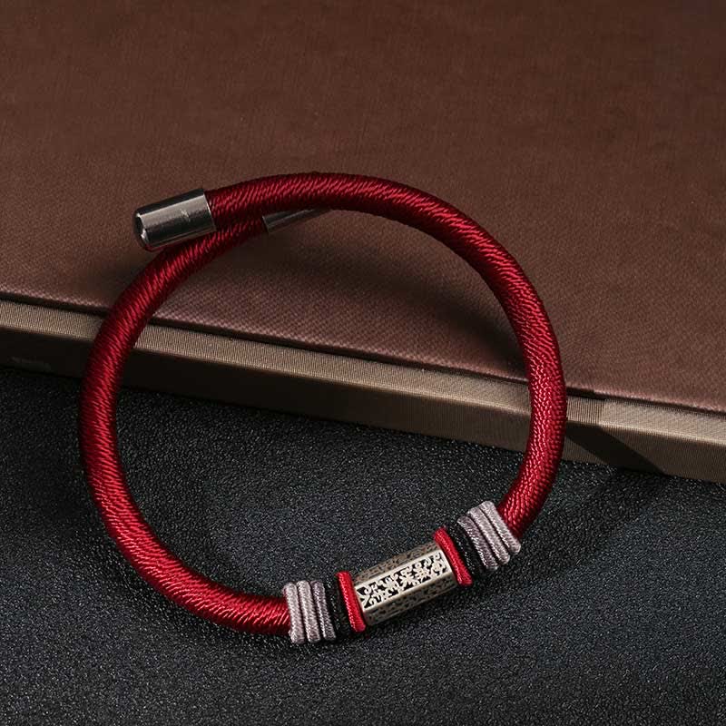 Bracciale Buddha Stones 925 Sterling Silver Om Mani Padme Hum Peace Red String - Image 6