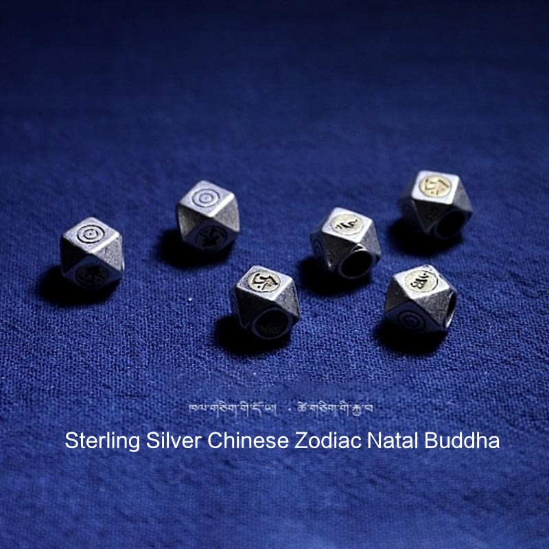 Bracciale Buddha Stones 925 Sterling Silver Zodiaco Cinese Buddha Natale Ambra Naturale Trasparente Ansia - Image 10