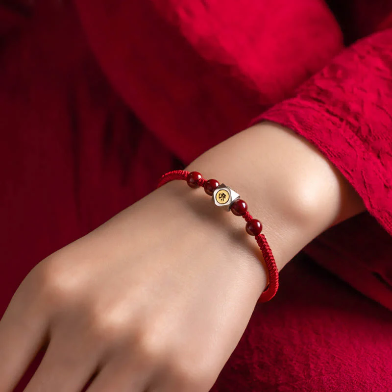 Bracciale Buddha Stones 925 Sterling Silver Zodiaco Cinese Buddha Natale Cinabro Calma - Image 12