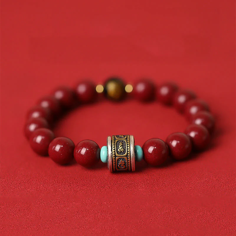 Bracciale Buddha Stones 925 Sterling Silver Zodiaco Cinese Buddha Natale Cinabro Om Mani Padme Hum Calm - Image 3