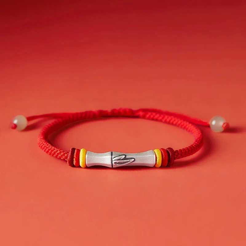 Bracciale Buddha Stones 999 Sterling Silver Red String Bamboo Enlightenment - Image 14