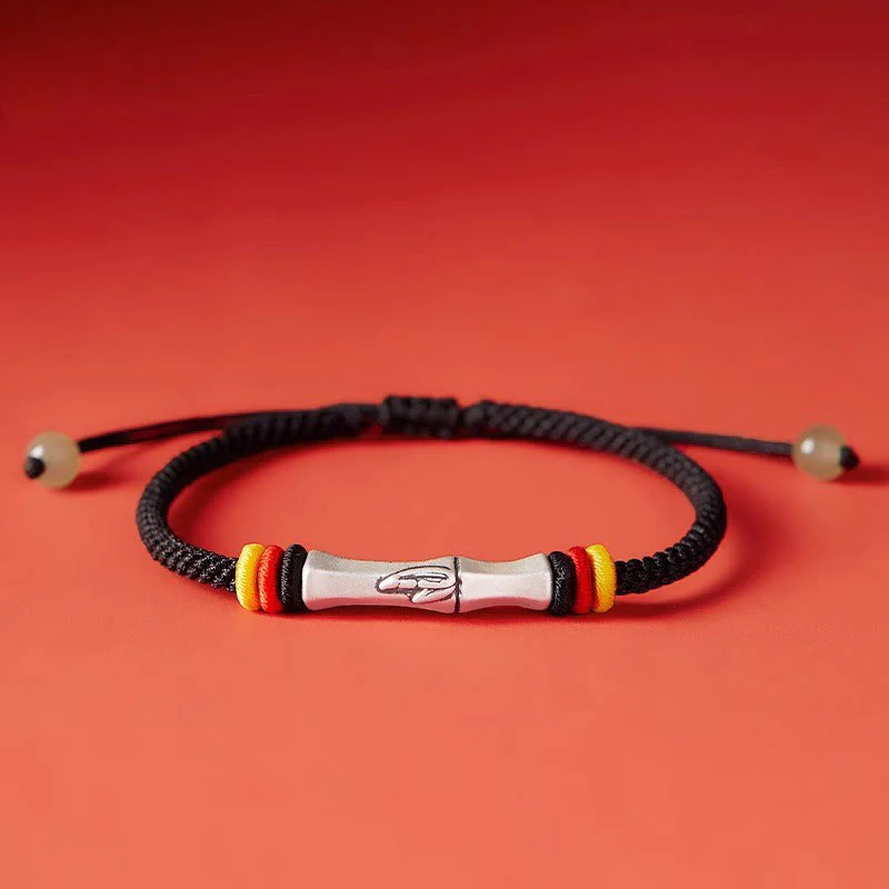 Bracciale Buddha Stones 999 Sterling Silver Red String Bamboo Enlightenment - Image 16