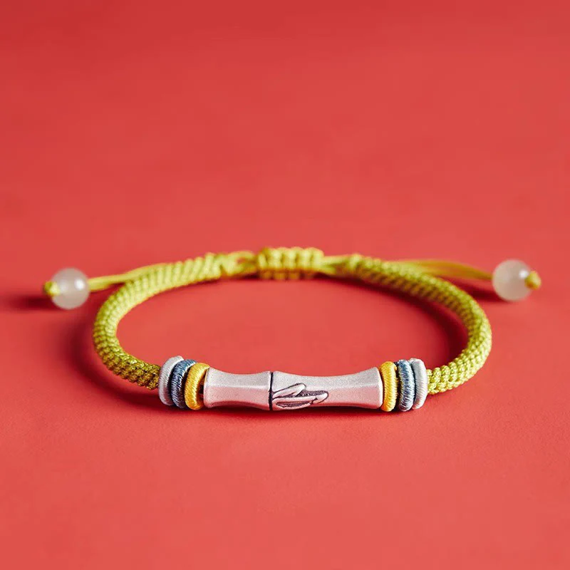 Bracciale Buddha Stones 999 Sterling Silver Red String Bamboo Enlightenment - Image 2