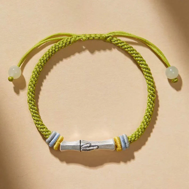 Bracciale Buddha Stones 999 Sterling Silver Red String Bamboo Enlightenment - Image 8