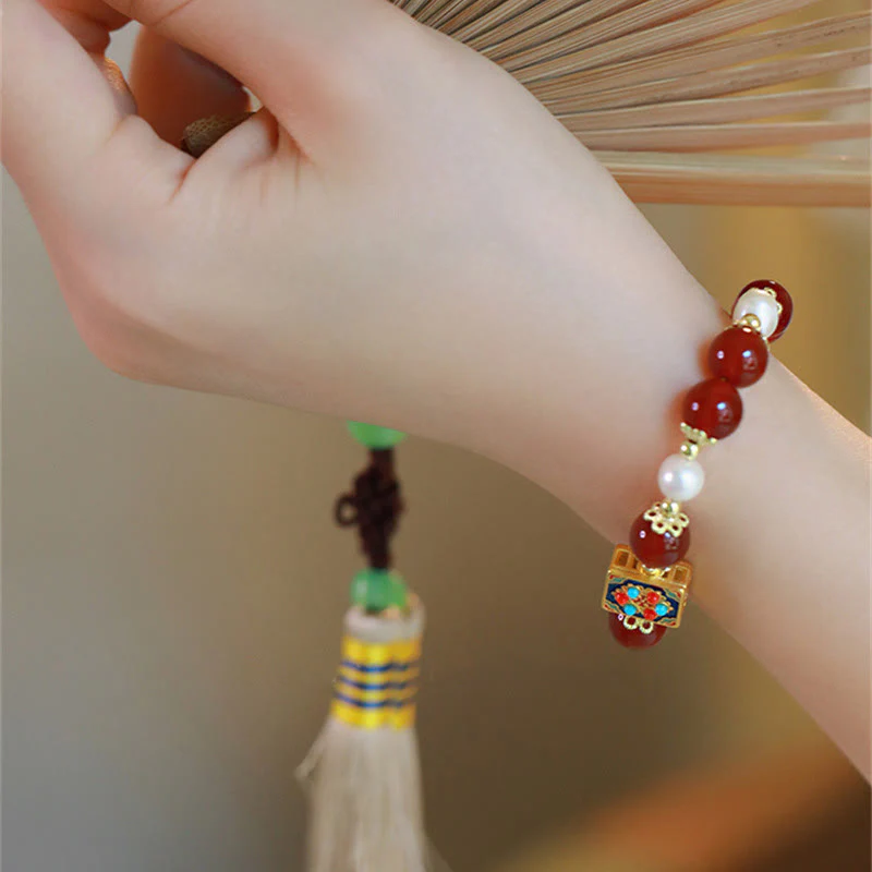 Bracciale Buddha Stones Agata Rossa Perla Fiducia Autoaccettazione - Image 9