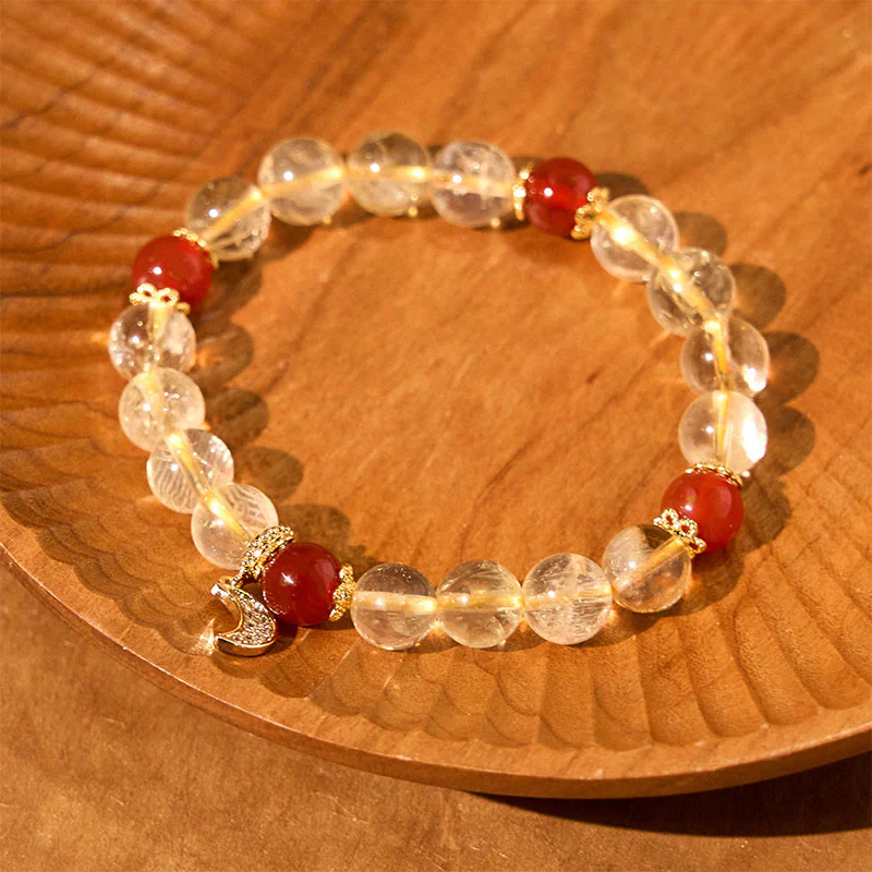 Bracciale Buddha Stones Citrino Agata Rossa Luna Prosperità - Image 12