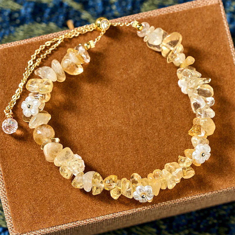 Bracciale Buddha Stones con design a fiore di cristallo irregolare e ametista e cristallo bianco - Image 26