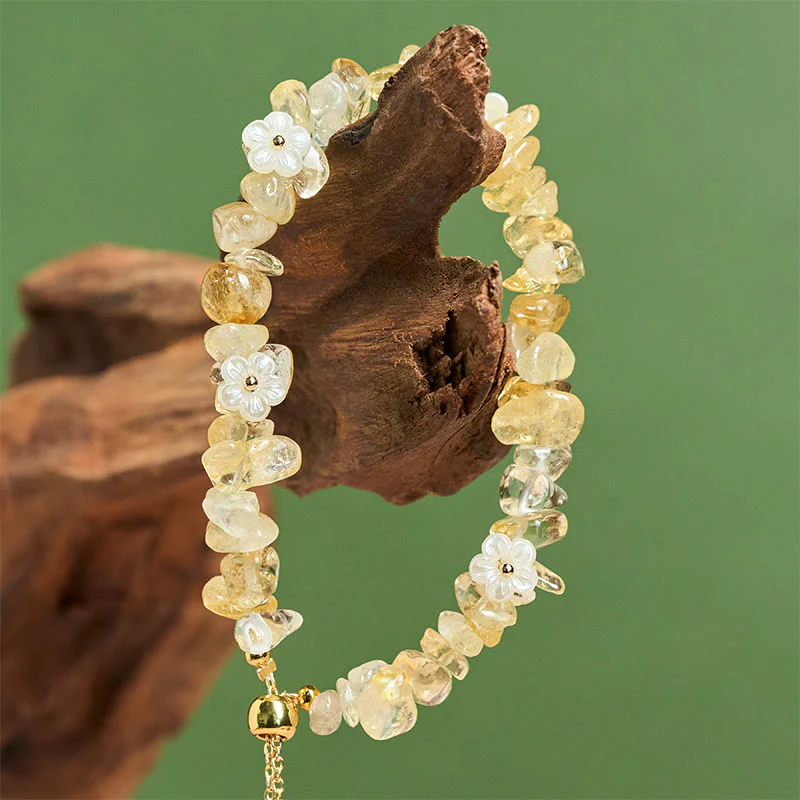 Bracciale Buddha Stones con design a fiore di cristallo irregolare e ametista e cristallo bianco - Image 29