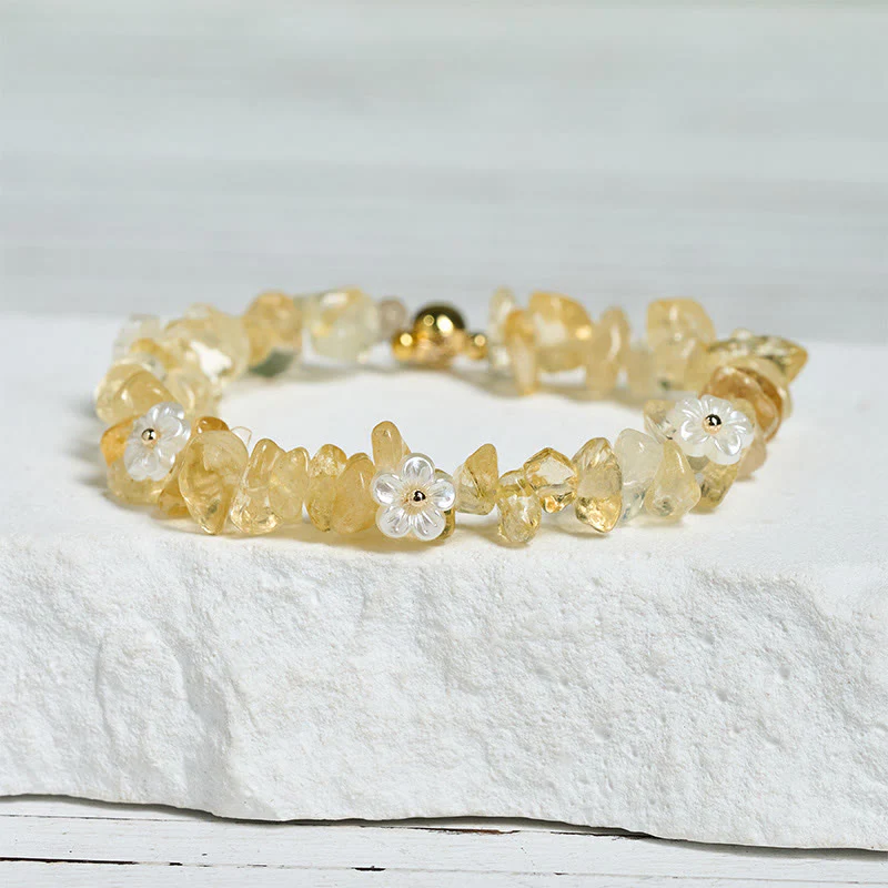 Bracciale Buddha Stones con design a fiore di cristallo irregolare e ametista e cristallo bianco - Image 30