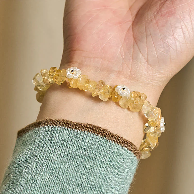 Bracciale Buddha Stones con design a fiore di cristallo irregolare e ametista e cristallo bianco - Image 32