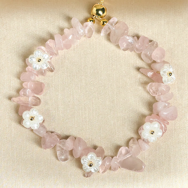Bracciale Buddha Stones con design a fiore di cristallo irregolare e ametista e cristallo bianco - Image 36