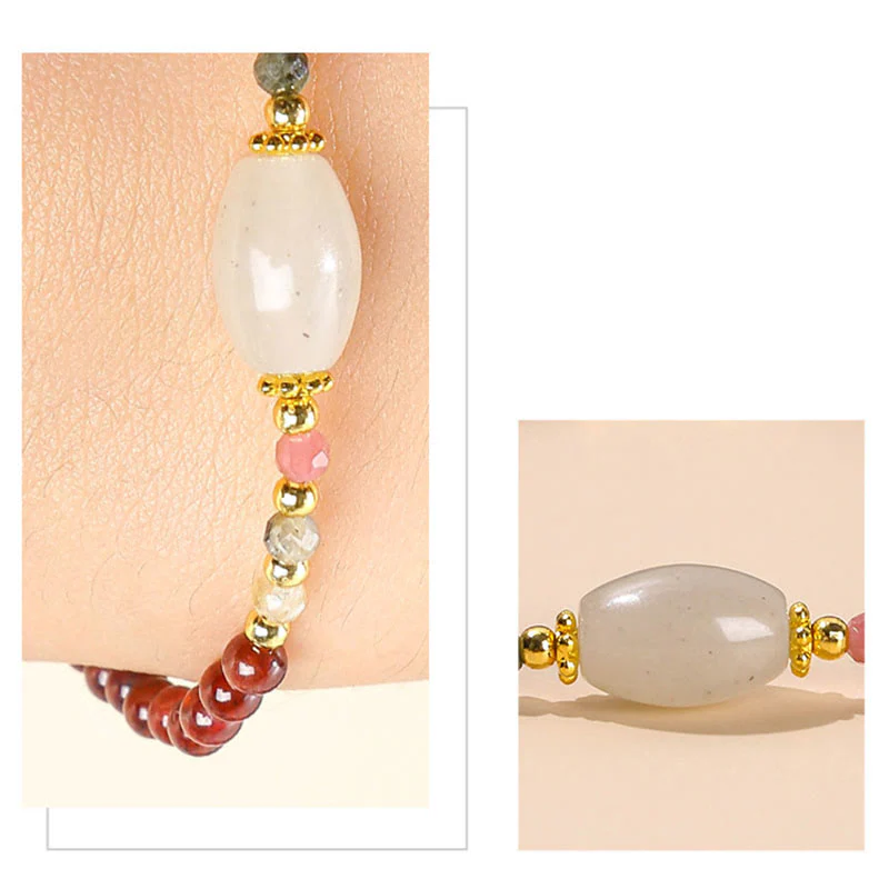 Bracciale Buddha Stones con perline di giada, tormalina e granato - Image 7