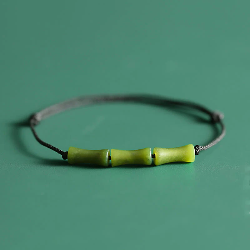Bracciale Buddha Stones Green Bamboo Jade Pattern Luck Abundance - Image 8