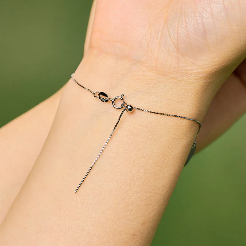Bracciale Buddha Stones in argento sterling 925 con gatto in ossidiana di ghiaccio naturale e positivo - Image 11