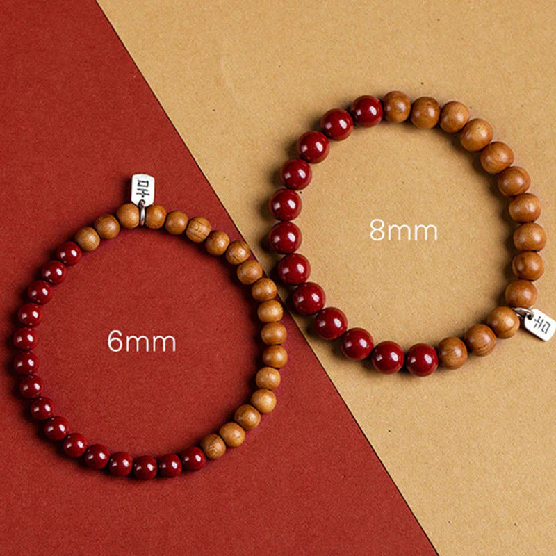 Bracciale Buddha Stones in argento sterling 925, legno di pesca, cinabro, allontana gli spiriti maligni - Image 11