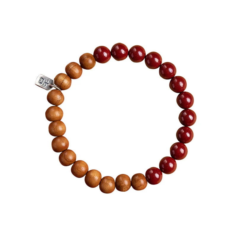 Bracciale Buddha Stones in argento sterling 925, legno di pesca, cinabro, allontana gli spiriti maligni - Image 12