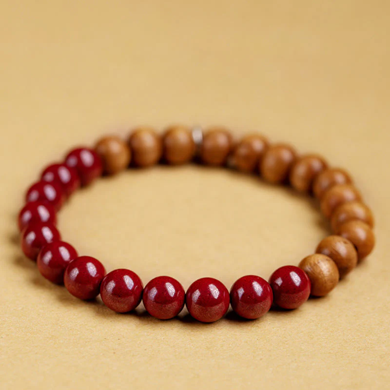 Bracciale Buddha Stones in argento sterling 925, legno di pesca, cinabro, allontana gli spiriti maligni - Image 7