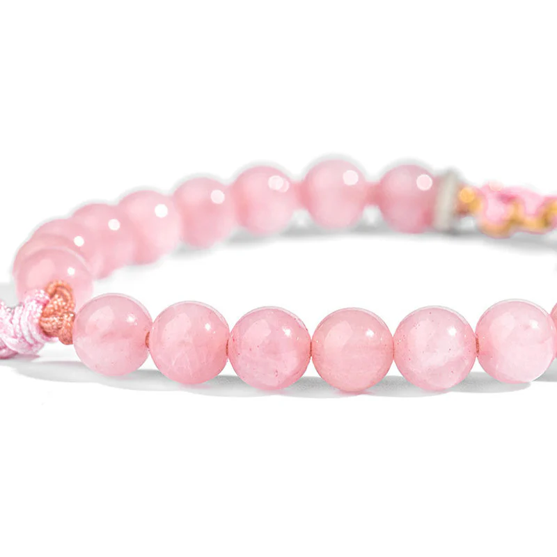 Bracciale Buddha Stones in argento sterling 999 con agata rossa naturale e cristallo rosa e fiori di ciliegio - Image 6