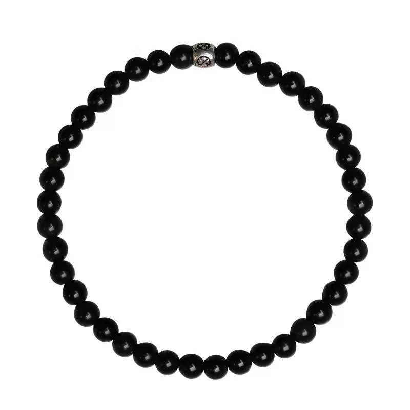 Bracciale Buddha Stones in ossidiana nera naturale e quarzo fumé per la forza di purificazione - Image 12