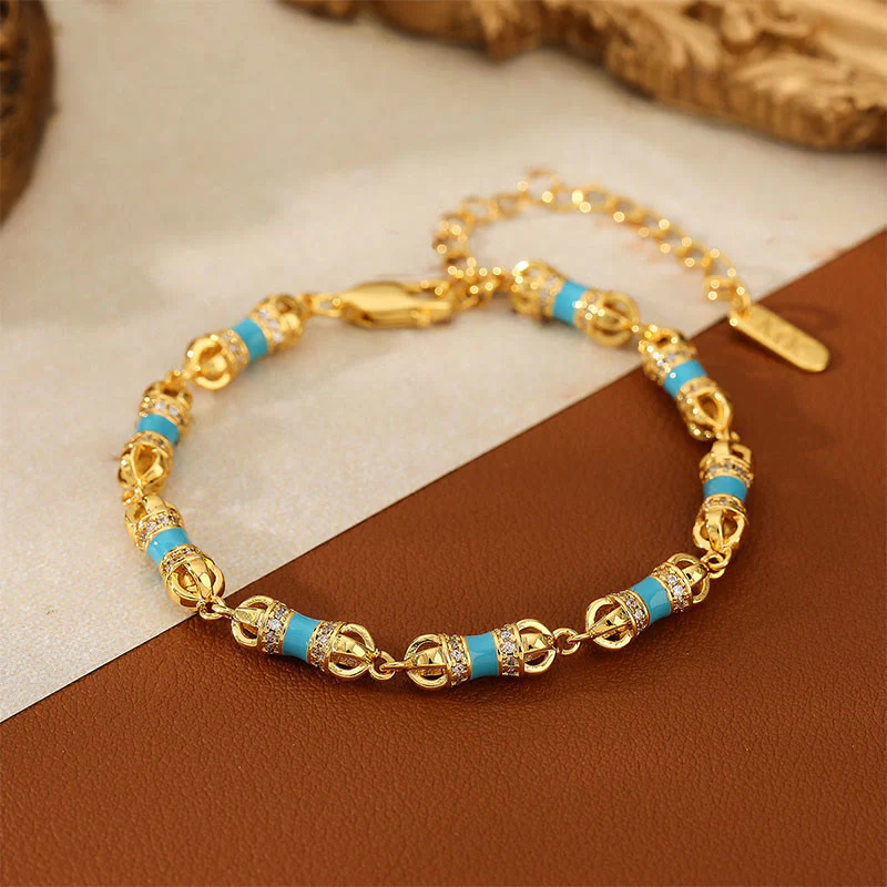 Bracciale Buddha Stones in rame e ottone placcato oro 24k Vajra Wealth Luck - Image 5