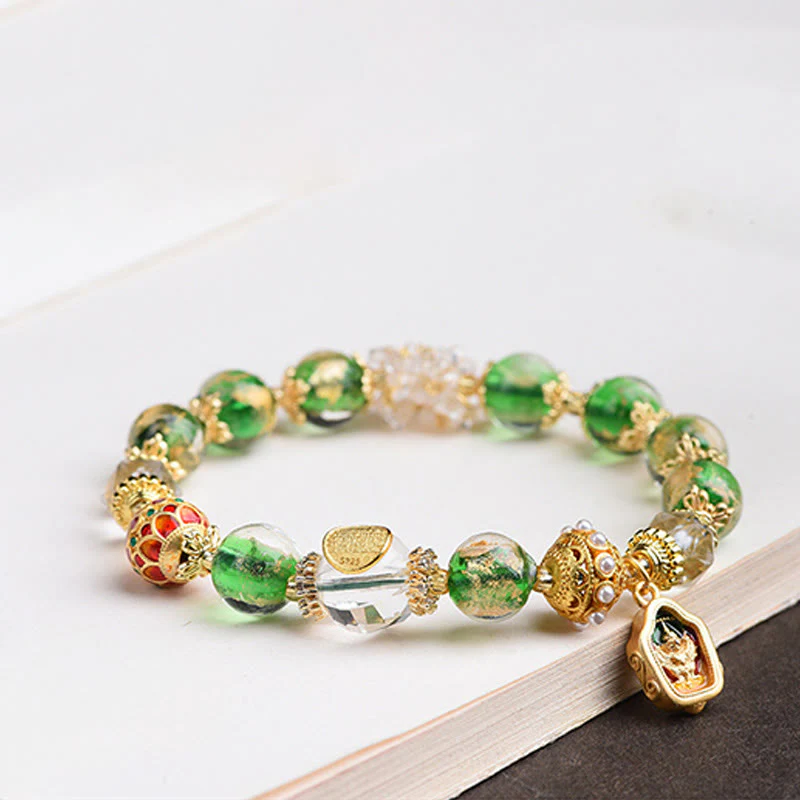 Bracciale Buddha Stones Liuli Glass 925 Sterling Silver Copper Keep Away Evil Spirits - Image 9