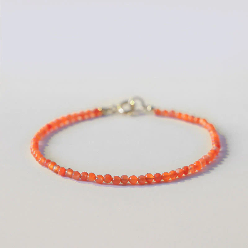 Bracciale Buddha Stones Natural Cherry Persimmon Red Agate Ultra-sottili Perline Confidence