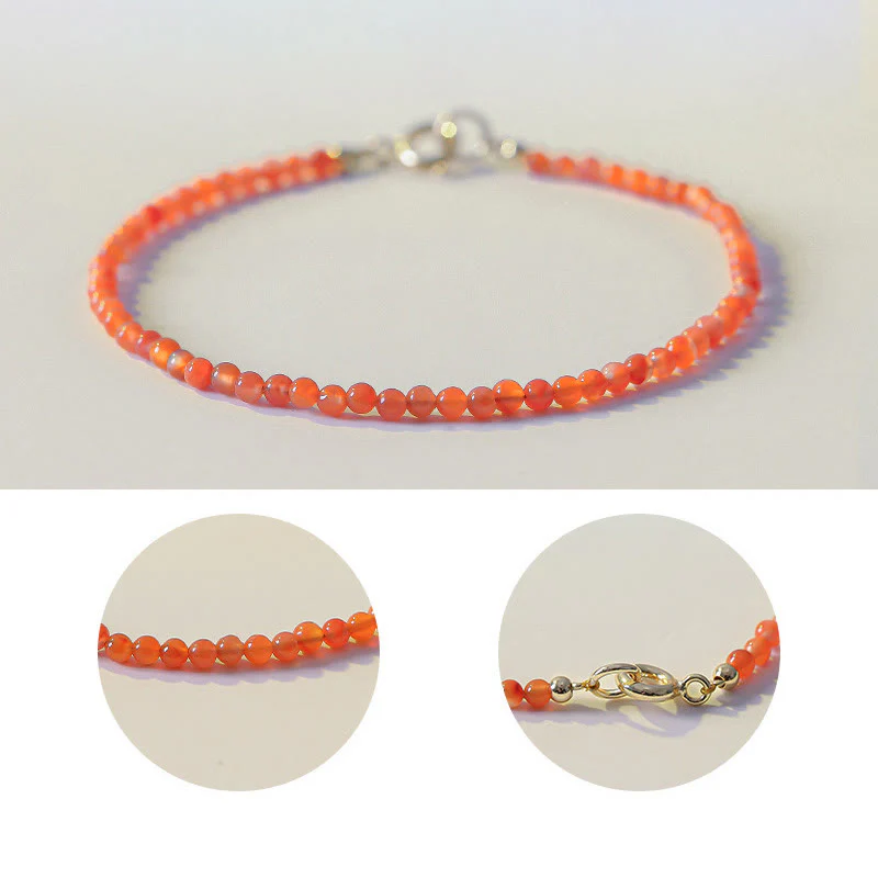 Bracciale Buddha Stones Natural Cherry Persimmon Red Agate Ultra-sottili Perline Confidence - Image 5