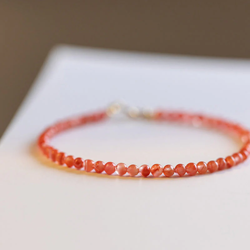Bracciale Buddha Stones Natural Cherry Persimmon Red Agate Ultra-sottili Perline Confidence - Image 7