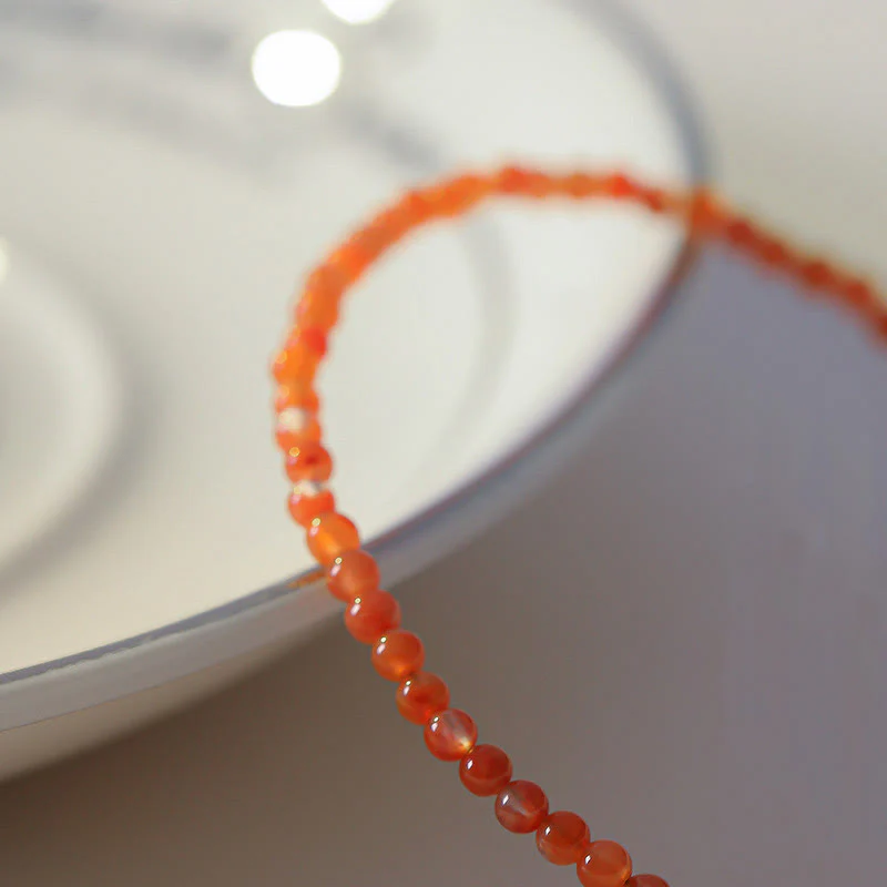Bracciale Buddha Stones Natural Cherry Persimmon Red Agate Ultra-sottili Perline Confidence - Image 8