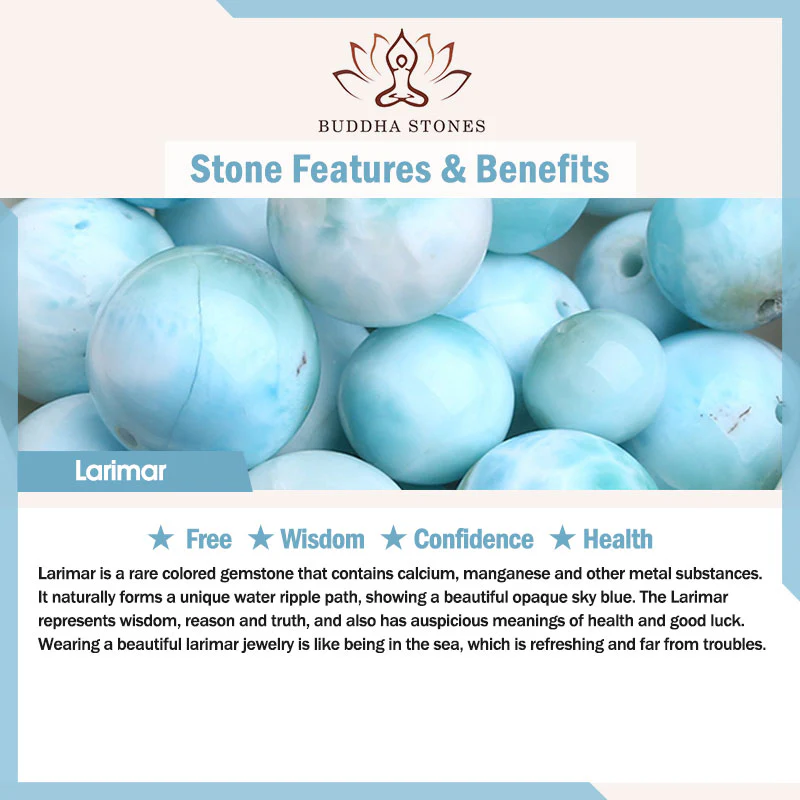 Bracciale Buddha Stones Natural Larimar Wisdom Confidence - Image 19