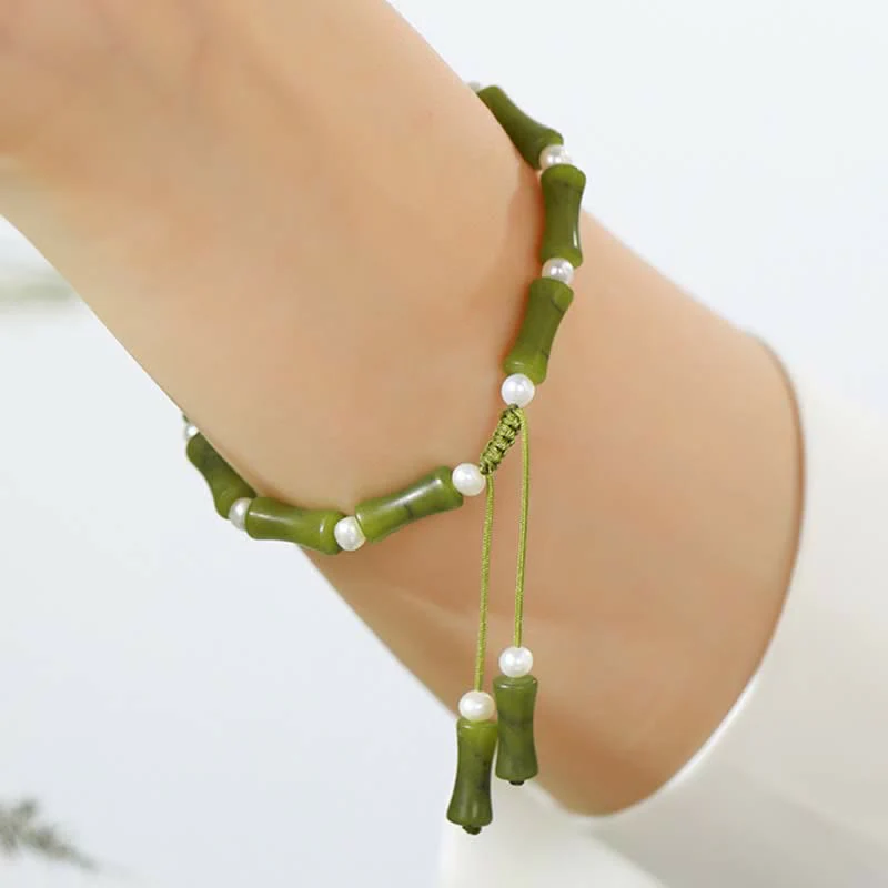 Bracciale Buddha Stones Natural Peridot Bamboo Pattern Love Peace - Image 7