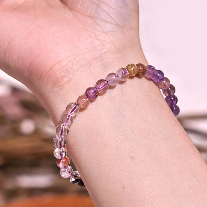 Bracciale Buddha Stones Natural Purple Phantom Love Saggezza - Image 2