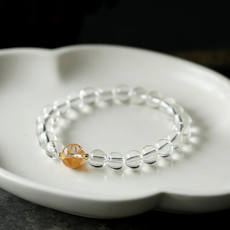 Bracciale Buddha Stones Naturale Ossidiana Nera Cristallo Bianco Onice Nero Forza Drago - Image 10