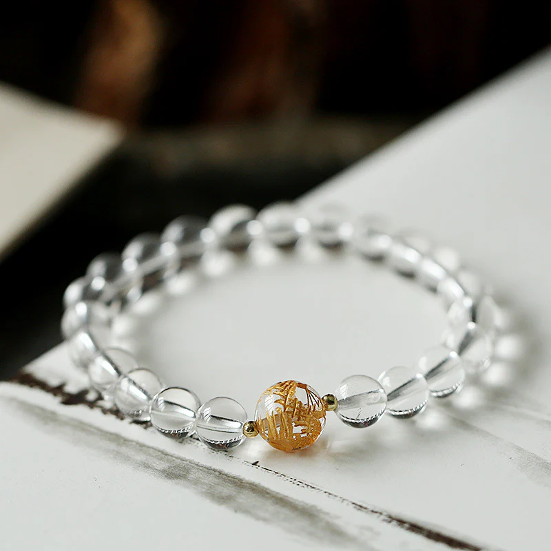 Bracciale Buddha Stones Naturale Ossidiana Nera Cristallo Bianco Onice Nero Forza Drago - Image 7