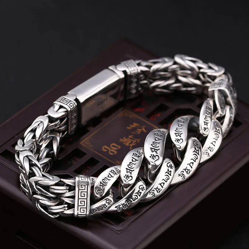 Bracciale Buddha Stones Om Mani Padme Hum inciso Pace Purezza - Image 2