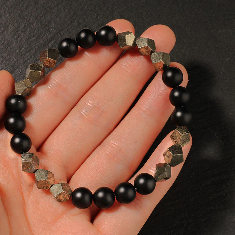 Bracciale Buddha Stones Pirite Pietra Smerigliata Confidenza Equilibrio - Image 5