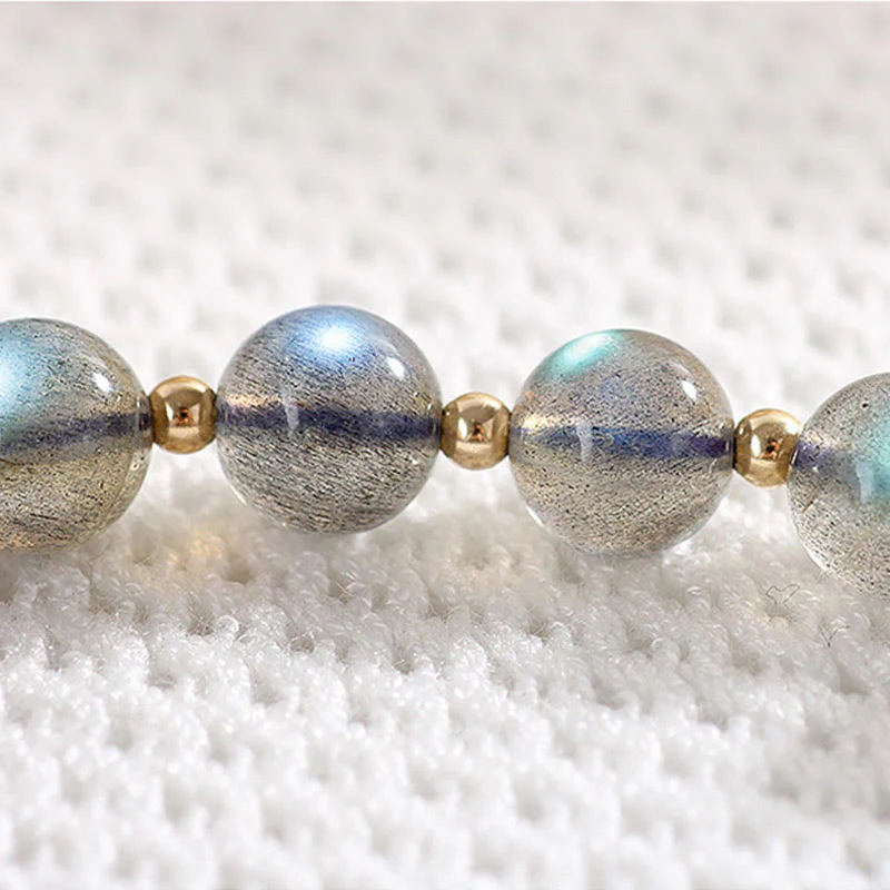 Bracciale Buddha Stones placcato oro 14k con pietra di luna naturale e guarigione dell'amore - Image 4