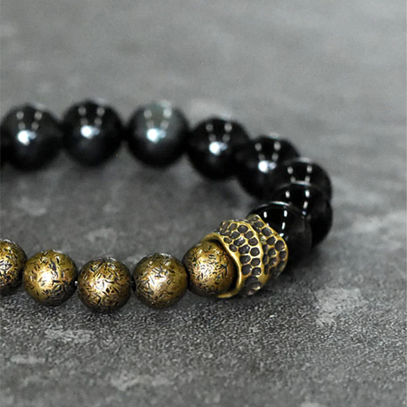Bracciale Buddha Stones Rainbow Obsidian Copper Bead Positive Transformation - Image 5