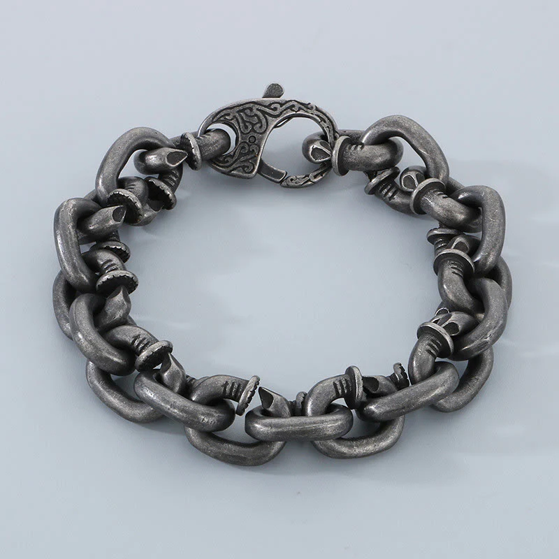 Bracciale Buddha Stones Square Rivets Titanium Steel Good Luck Balance