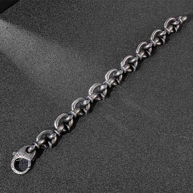 Bracciale Buddha Stones Square Rivets Titanium Steel Good Luck Balance - Image 10