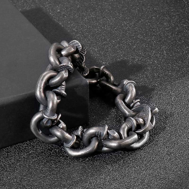 Bracciale Buddha Stones Square Rivets Titanium Steel Good Luck Balance - Image 2