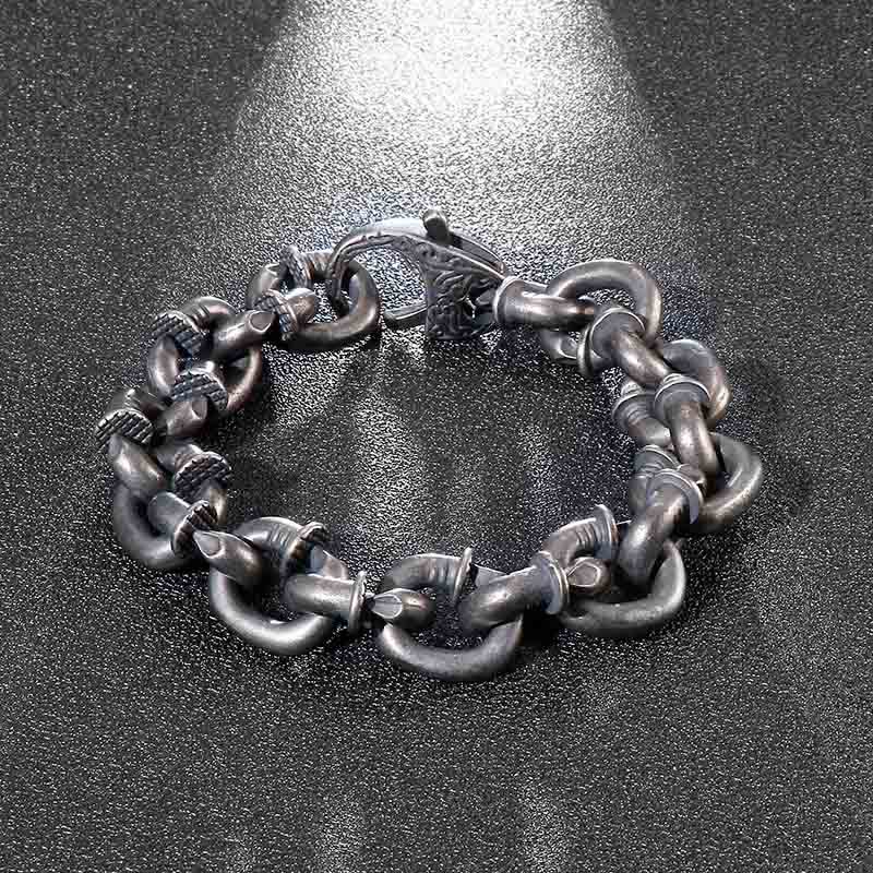 Bracciale Buddha Stones Square Rivets Titanium Steel Good Luck Balance - Image 3