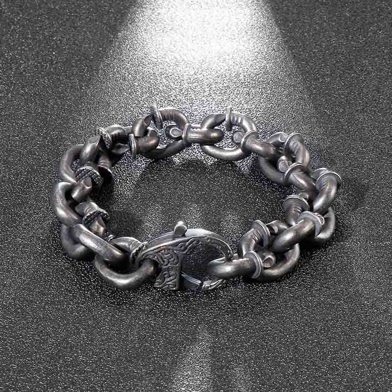 Bracciale Buddha Stones Square Rivets Titanium Steel Good Luck Balance - Image 4